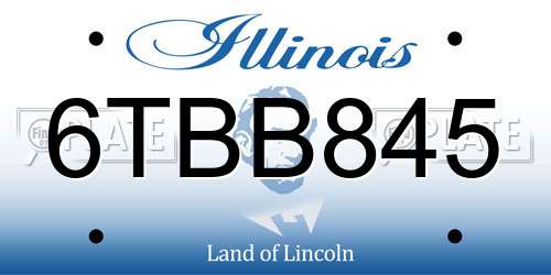 6TBB845 Illinois License Plate