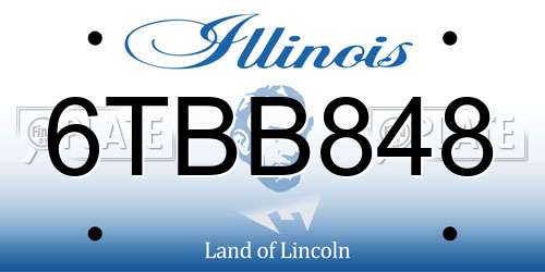 6TBB848 Illinois License Plate