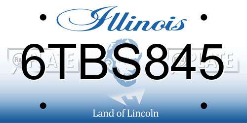 6TBS845 Illinois License Plate