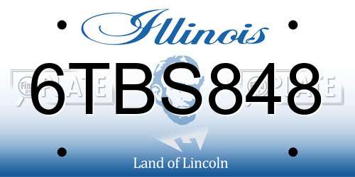 6TBS848 Illinois License Plate