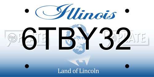 6TBY32 Illinois License Plate