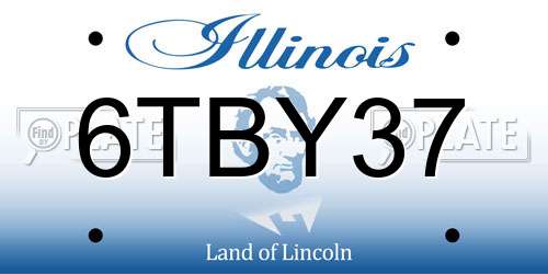 6TBY37 Illinois License Plate