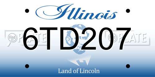6TD207 Illinois License Plate