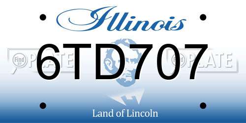 6TD707 Illinois License Plate