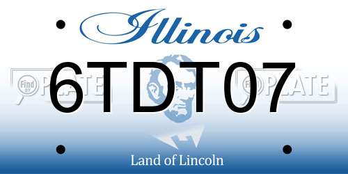 6TDT07 Illinois License Plate