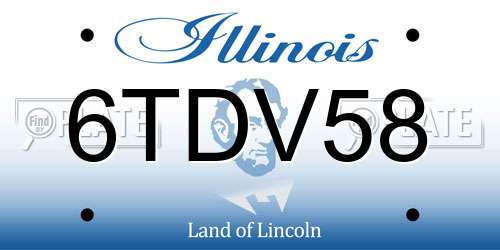 6TDV58 Illinois License Plate