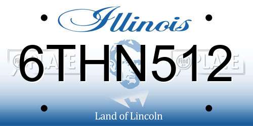 6THN512 Illinois License Plate