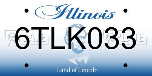 6TLK033 Illinois License Plate