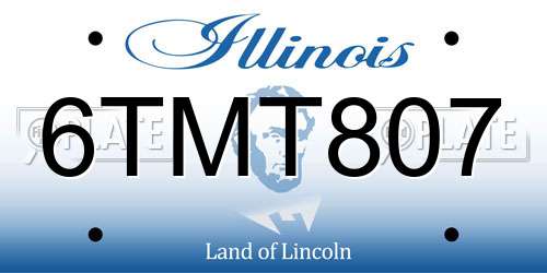 6TMT807 Illinois License Plate