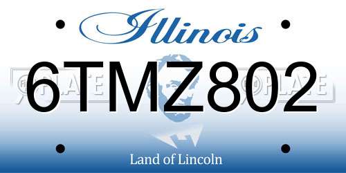 6TMZ802 Illinois License Plate