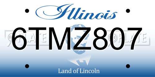 6TMZ807 Illinois License Plate