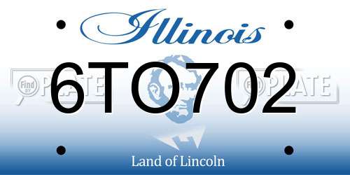 6TO702 Illinois License Plate