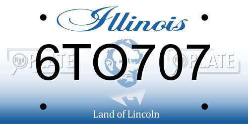 6TO707 Illinois License Plate