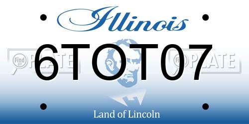 6TOT07 Illinois License Plate