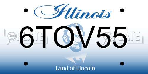 6TOV55 Illinois License Plate