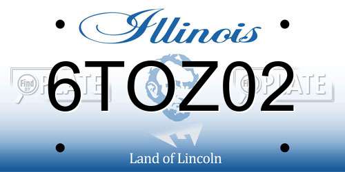 6TOZ02 Illinois License Plate