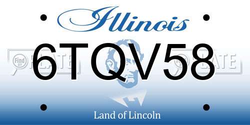 6TQV58 Illinois License Plate