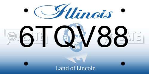 6TQV88 Illinois License Plate