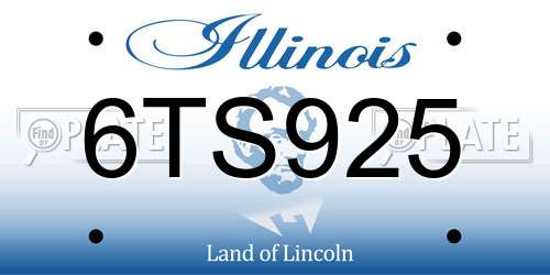 6TS925 Illinois License Plate