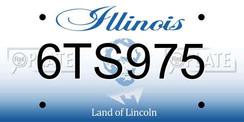 6TS975 Illinois License Plate