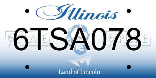 6TSA078 Illinois License Plate