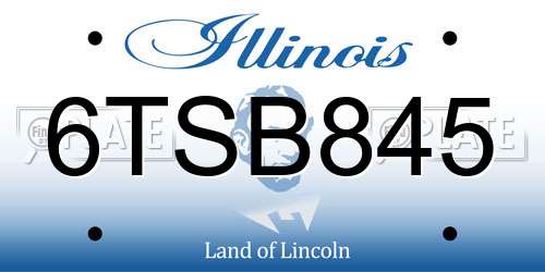 6TSB845 Illinois License Plate