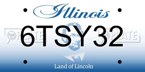 6TSY32 Illinois License Plate