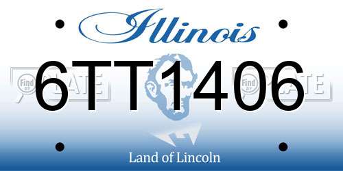 6TT1406 Illinois License Plate