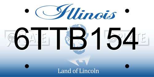 6TTB154 Illinois License Plate