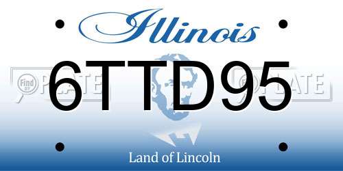 6TTD95 Illinois License Plate