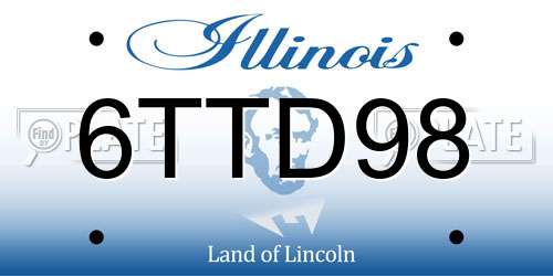 6TTD98 Illinois License Plate