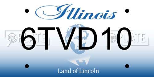 6TVD10 Illinois License Plate
