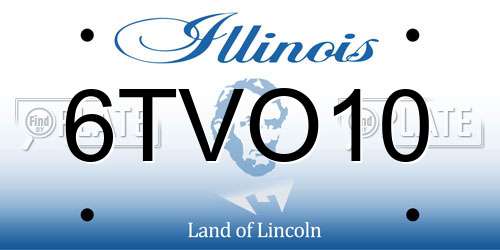 6TVO10 Illinois License Plate