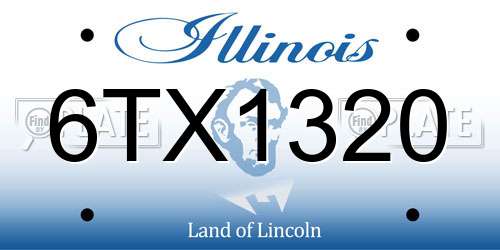 6TX1320 Illinois License Plate