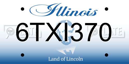 6TXI370 Illinois License Plate