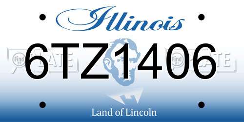 6TZ1406 Illinois License Plate
