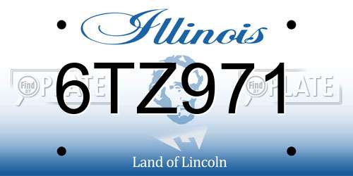 6TZ971 Illinois License Plate