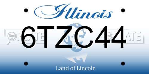 6TZC44 Illinois License Plate