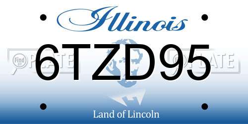 6TZD95 Illinois License Plate