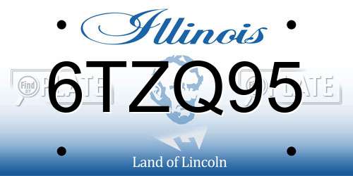 6TZQ95 Illinois License Plate