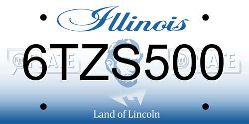 6TZS500 Illinois License Plate