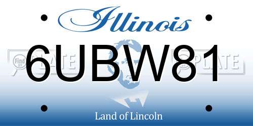 6UBW81 Illinois License Plate