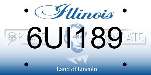 6UI189 Illinois License Plate
