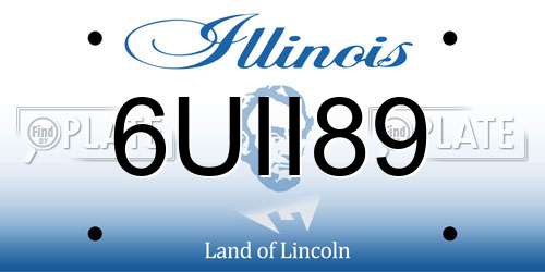 6UII89 Illinois License Plate