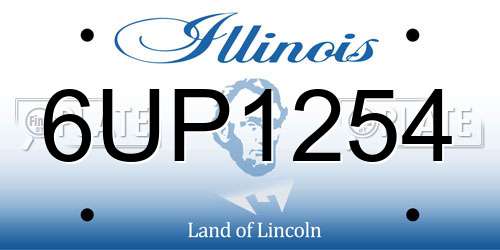 6UP1254 Illinois License Plate