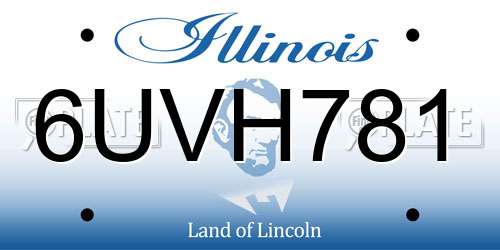 6UVH781 Illinois License Plate