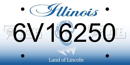 6V16250 Illinois License Plate