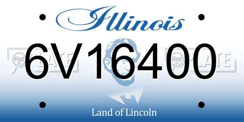 6V16400 Illinois License Plate
