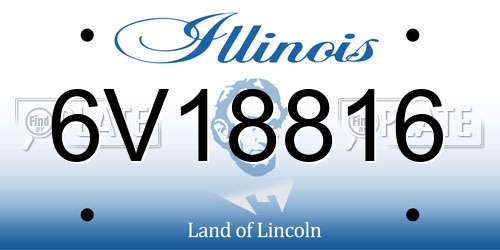 6V18816 Illinois License Plate