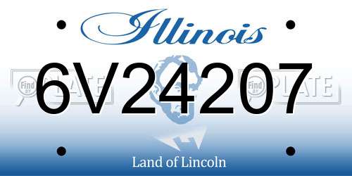 6V24207 Illinois License Plate